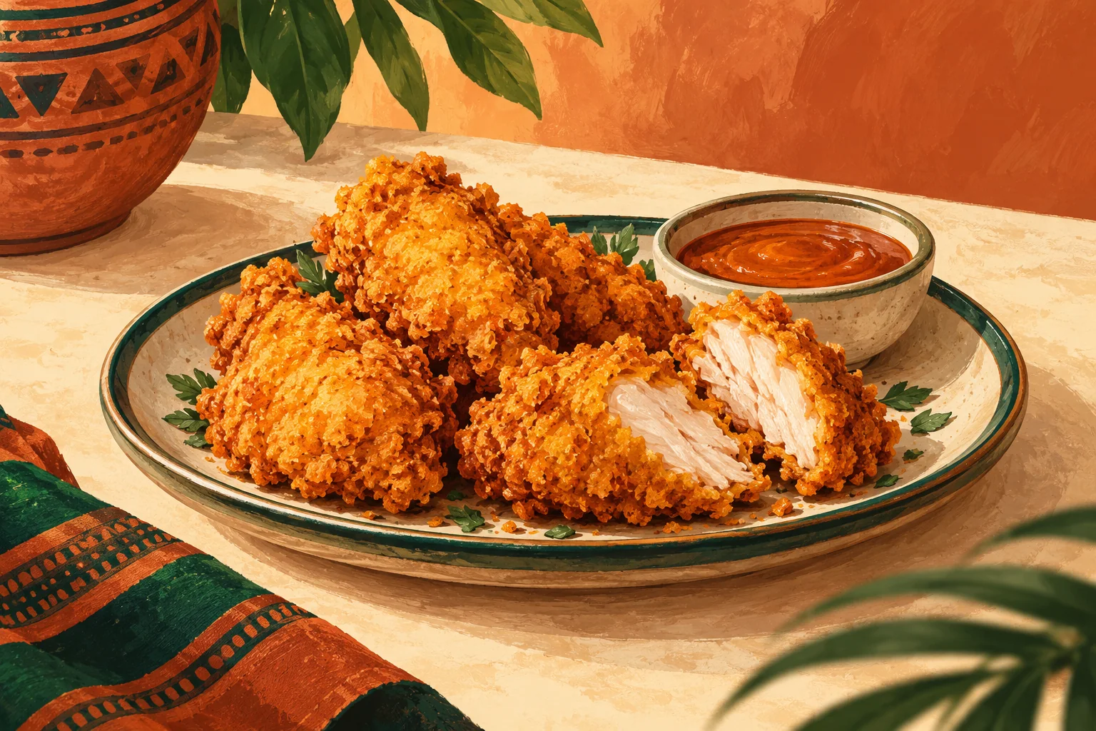 Illustration du Poulet croustillant Baobab